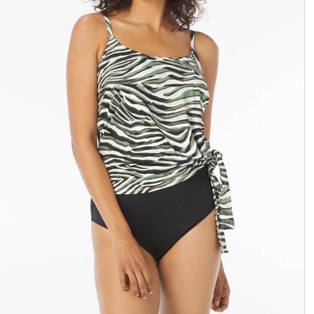 Coco Reef Stella Tie Side Underwire 36D Tankini Top New